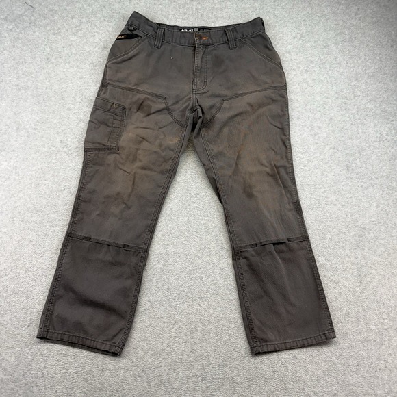 Ariat Other - Ariat Pants Mens‎ 32x30 Gray Ariat Rebar M4 Relaxed Straight Double Front Knee